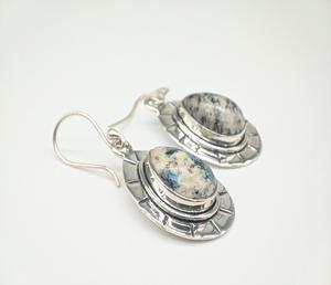 Pendientes de Plata de Ley 925 con Piedra Natural K2, Hechos a Mano, Joyería de Diseño para Mujer, Venta al por Mayor, Estilo Boho Étnico, Pendientes de Cristal - Product Image 1