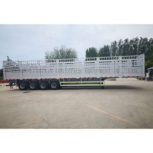 Semi-<span class=keywords><strong>remorque</strong></span> à plateau à 4 essieux robuste, charge utile de 50 tonnes, <span class=keywords><strong>remorque</strong></span> à clôture, cadre Q345B, 13 m de long, pour le transport de matériaux de construction et miniers - Product Image 5