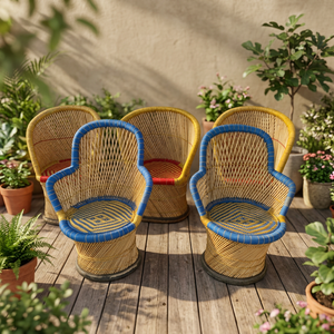 Hot Selling BS INTERNATIONAL BS-00132 Bamboo Furniture Good Quality <b>Chairs</b> Table Set Contemporary Design School Use Stool - Product Image 2