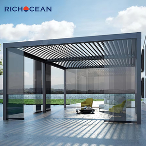 RICHOCEAN Fornitore Cinese di Gazebo Bioclimatico Elettrico Impermeabile in Alluminio con Tetto a Lamelle per Giardino - Product Image 3