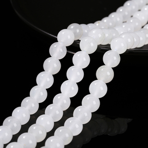 JD Gems Natural Ice <strong>White</strong> <strong>Jade</strong> <strong>Stone</strong> 8mm &amp; 10mm Semi-Precious Finished Gemstone Beads Loose Smooth Round for Jewelry Making - Product Image 4