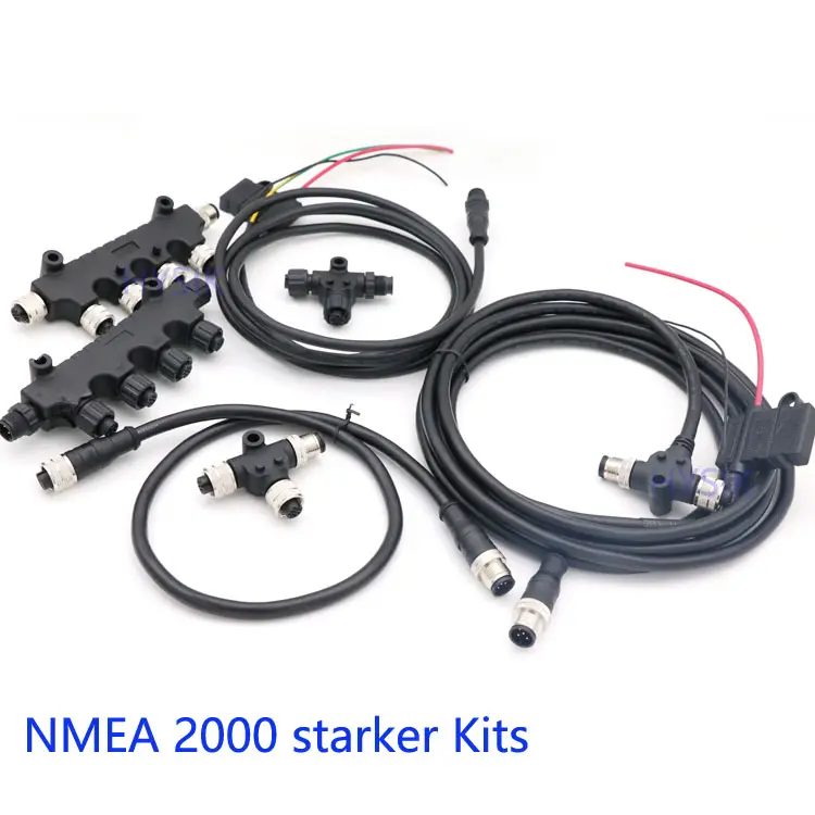 NMEA 2000 морской сети Starter Kit кабельного сигнала M12 мужского и женского пола 5-контактный разъем Yamaha судовой кабель