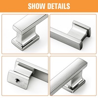Poignée de meubles en alliage de Zinc argent de luxe 28mm réglable pour chambre à coucher commode hôtel extérieur armoires de cuisine salon tiroir