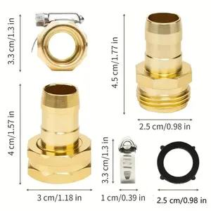 Mangueira de jardim macho para encaixe de latão com barra de 3/8 pol. 10mm