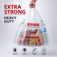 Sac de courses en plastique PE de qualité alimentaire, type T-shirt