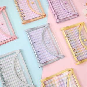 Bìa Sổ Ghi Chép Nhật Ký A5 A6 Có Thể Nạp Lại Vỏ Sổ Ghi Chép Bằng PVC Lấp Lánh Đóng Nút Bấm Cạnh Nắp 6 Vòng Chất Kết Dính Lá Rời - Product Image 6