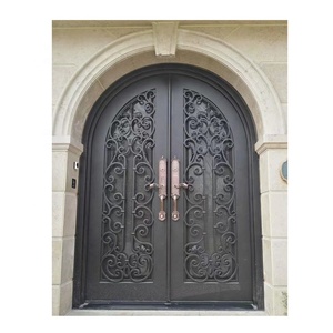 Maison moderne en fer forgé <span class=keywords><strong>Double</strong></span> entrée avant Deign Fancy Ecurity Porte extérieure pliante - Product Image 3
