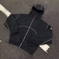 Conjunto de Chándal Reflectante 3M Personalizado para Hombre con Chaqueta Rompevientos y Pantalones de Nailon de Alta Visibilidad para Seguridad y Correr de Fábrica OEM