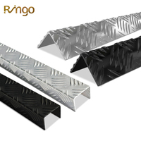 Ringo 2mm d'épaisseur mat argent Angle aluminium coin garde mur protecteur moderne anti-dérapant damier plaque U/L canal vérificateur bande de roulement
