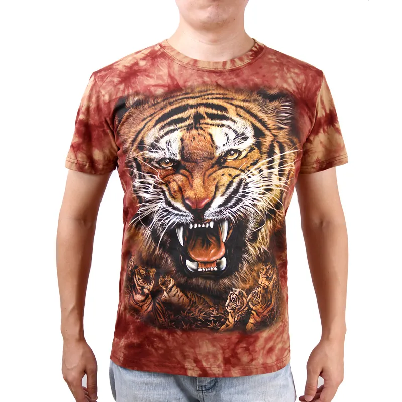 Custom Printed 3d Animal Men'S T-Shirt Breathable Polyester Sublimation Plus Size T-Shirts