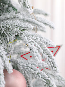 Árbol de Navidad Artificial Preiluminado con Nieve, de 1.2 a 2.4 Metros, con Base Metálica, Luces LED Cálidas Blancas, Diseño Plegable para Interiores - Product Image 4