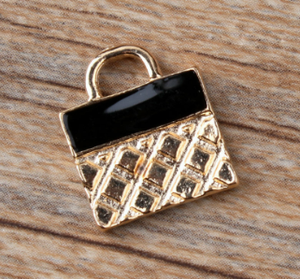 Various Color Enamel Lady Handbag Purse <strong>Charms</strong> Cute <strong>Bag</strong> Purse <strong>Charms</strong> for Bracelet Crystal Metal Handbag Jewelry Accessories - Product Image 5