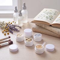Bocaux en verre blancs de 5 ml, 5 g, étanches, rechargeables, pour échantillons cosmétiques, baume à lèvres, protection UV, avec doublure intérieure pour soins de la peau