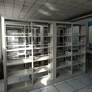 Okul kütüphanesi atölye ofis otel yemek salonu için Modern çift taraflı paslanmaz çelik kitaplığı mobilya vitrin süpermarket - Product Image 2