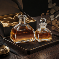 Flacon diffuseur d'arômes en verre transparent vide de 50 ml avec bouchon rond en verre, rechargeable, pour parfum d'intérieur, étiquette personnalisée, vente en gros