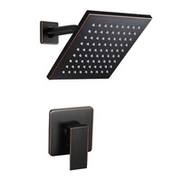 Système de douche à effet pluie moderne de luxe en laiton, mitigeur mural noir pour salles de bain d'hôtels