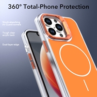 Coque de téléphone magnétique transparente anti-jaunissement avec béquille pour appareil photo, protection intégrale antichoc 360° pour iPhone 13 Pro Max