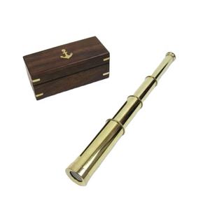 Antique Finished 15 Inches Nautical <b>Telescope</b> in Wooden Box Quality Brass Best Handheld <b>Telescope</b> for Navigation Indian Supplies - Product Image 1