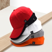 Casquette de baseball unie à 6 panneaux avec étiquette tissée sur le côté