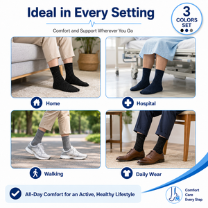 Chaussettes Diabétiques en Coton Tricoté pour Hommes, Conception Personnalisée, Printemps, <span class=keywords><strong>Sans</strong></span> Coutures, Respirantes, Écologiques, Séchage Rapide - Product Image 4