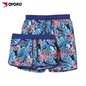 Di Vendita calda Su Ordinazione Logo Delle Donne Degli Uomini di Shorts del Bordo Produttore Spiaggia Bicchierini di Usura Per La Coppia Costume Da Bagno