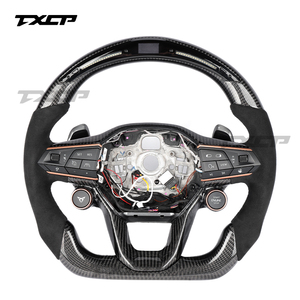 Volante in Vera Fibra di Carbonio LED con Alcantara per <span class=keywords><strong>Seat</strong></span> Leon Cupra MK3 Tavascan Terramar Formentor VZ Leon Ibiza Ateca <span class=keywords><strong>Arona</strong></span> - Product Image 1