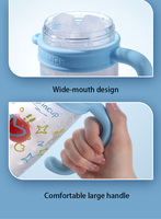 Nouveau Fournisseur En Gros Coloré Glacé Boisson Tasses Fleur Thé Gobelets En Plastique avec Poignées Pailles En Gros pour Les Écoliers