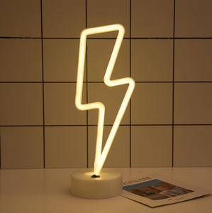 Led Tia Chớp Neon dấu hiệu trang trí nội thất ánh sáng 3-aa pin/USB hoạt động bảng neon ánh sáng ban đêm cho trẻ em phòng ngủ bên trang trí - Product Image 2