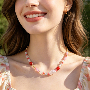 Collier bohème tendance en perles de pierres précieuses colorées pour femmes, idéal pour mariages, fêtes, cadeaux, bijoux de guérison en cristal écologiques - Product Image 1