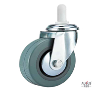 Guangdong Fabricant AUGUS Gris PVC Chariot Roulette 100mm Cadre Métallique Chariot Étagère Plateau Pivotant Léger Chariot Roue