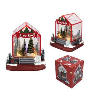 Ornements de Noël en verre personnalisés de 7 po x 6,2 po, 6 pièces/boîte, avec impression par sublimation lumineuse et musicale, pendentifs festifs, décorations de vacances - Product Image 1