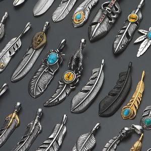 Collares con Colgantes de Plumas, Múltiples Estilos, Acero Inoxidable, Joyería para Hombre y Mujer, Accesorios en Oferta 2024 - Product Image 2