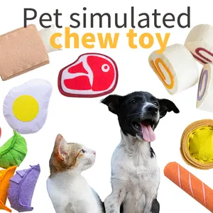 Sounding Puppy Dog Chew Toy food Chinese Hong Kong style dumpling Egg tart steak Squeak Toy for Cat Pets Dogs