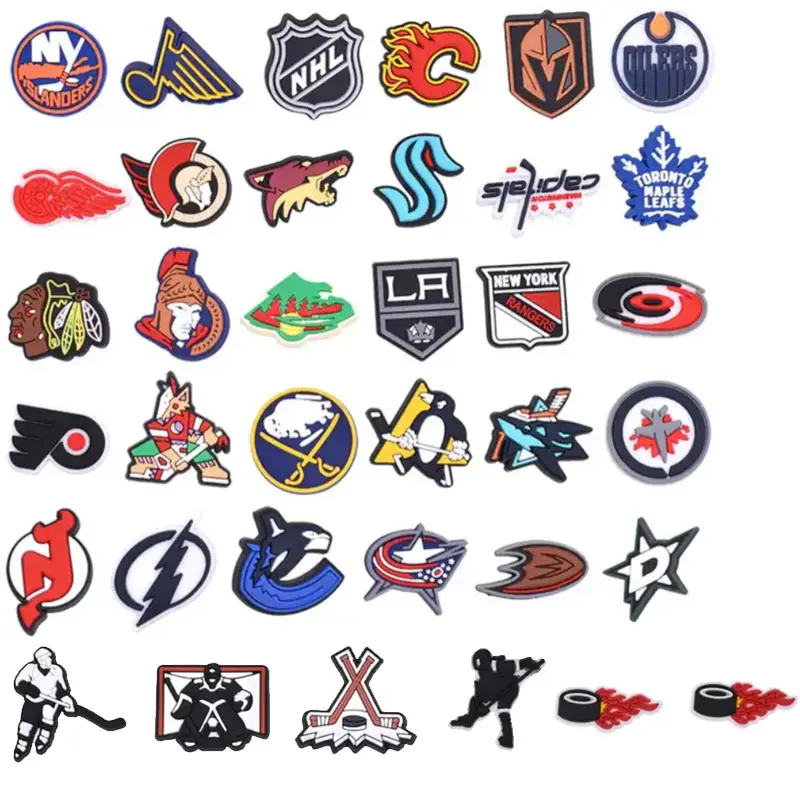 2024 penjualan terlaris baru kedatangan Kanada Olahraga Tim hoki Logo sepatu pesona NHL hoki sepatu pesona
