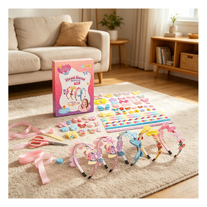Kit al por mayor para hacer diademas: Set de manualidades festivas con mariposas brillantes, perlas, cintas y flores de espuma para niños - Product Image 3