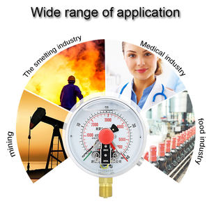 Yağ dolu gaz sıvı ölçüm basınçlı manometre doğru basınç okumaları iplik elektrik temas yağ basınç göstergesi - Product Image 5