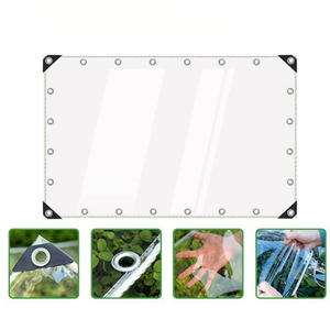 Voile d'ombrage transparente en PVC DaringFish, imperméable, épaisse, pour véranda, patio extérieur, bâche tricotée transparente et résistante à la pluie - Product Image 3