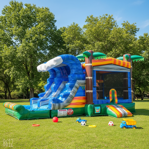 Location d'équipements de fête, châteaux gonflables, trampolines, brincolines, gonflables pour fête, château gonflable <span class=keywords><strong>palmier</strong></span> avec bannière princesse - Product Image 1