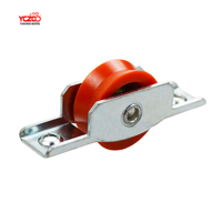 Accesorios para Ventanas Corredizas de Aluminio, Rueda de Plástico Roja con Canal en V, Polea Pequeña para Puerta con Carcasa