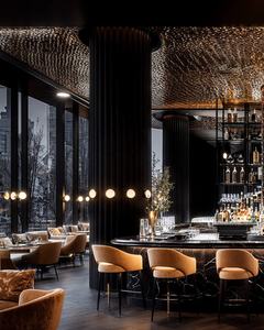 Kim loại sang trọng Bắc Âu Nhung hộp đêm cao thanh ghế Thiết kế nội thất quầy bar chiều cao ghế nhà bếp hiện đại thanh phân ghế - Product Image 2