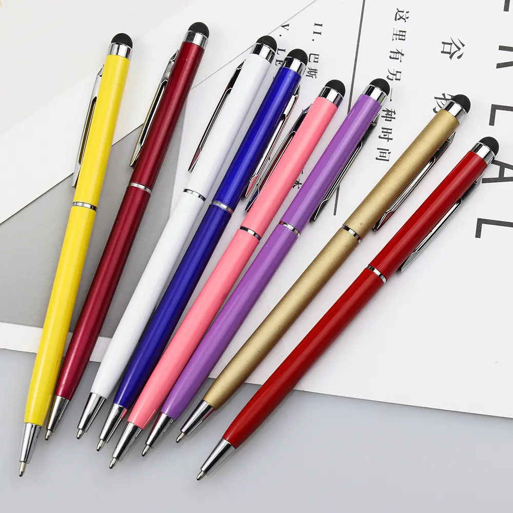 Metal Stylus Pen Slim Metal Custom Logo Hotel Promotional Pen Touch Screen Top For Tablet PC For IPhone