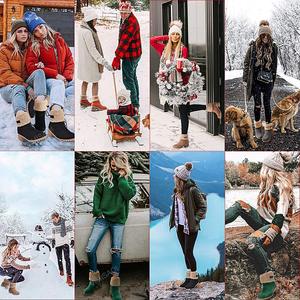 <span class=keywords><strong>Bottines</strong></span> d'hiver pour femmes confortables sans lacet mi-talon daim fausse fourrure doublure hauteur augmentant les <span class=keywords><strong>chaussures</strong></span> de plein air chaudes - Product Image 6