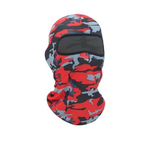 Masker Wajah penuh warna satu lubang Camo Balaclava cetak kustom masker Ski Balaclava sepeda motor