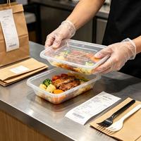 Conteneur alimentaire rectangulaire jetable en PP de qualité alimentaire, sans BPA, empilable, anti-fuite, avec couvercle, très vendu