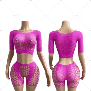 ELITES Tarrifs Included Read to Ship Rhinestones <strong>Fishnet</strong> Wholesale Sexy Performance <strong>Outfits</strong> - Product Image 3