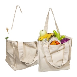 Large Capacity Reusable <b>Canvas</b> Grocery Tote Bag Heavy Duty Cotton Shopping <b>Handbag</b> for Farmers Market Grocery Shopping Daily Use - Product Image 2