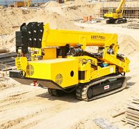 Grue araignée à chenilles en caoutchouc, sans dommages pour le sol asphaltré et la surface décorative.