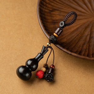 Móc Chìa Khóa Mặt Dây Chuyền Hình Bầu Gỗ Đàn Hương Móc Chìa Khóa Dây Đan Bằng Tay Đồ Trang Trí Treo Xe Hơi Túi <span class=keywords><strong>Calabash</strong></span> Bằng Gỗ - Product Image 6