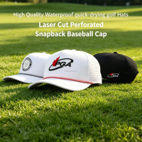 Casquette de baseball imperméable à logo brodé personnalisé vintage, perforée, avec fermeture snapback, promotion de marque OEM