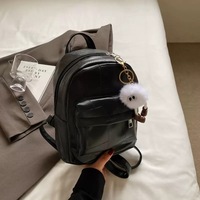 Tas Ransel Wanita Outdoor PU Model Messenger, Ritsleting, Bahan Poliester, Ringan, Portabel untuk Mahasiswa, Tahan Air